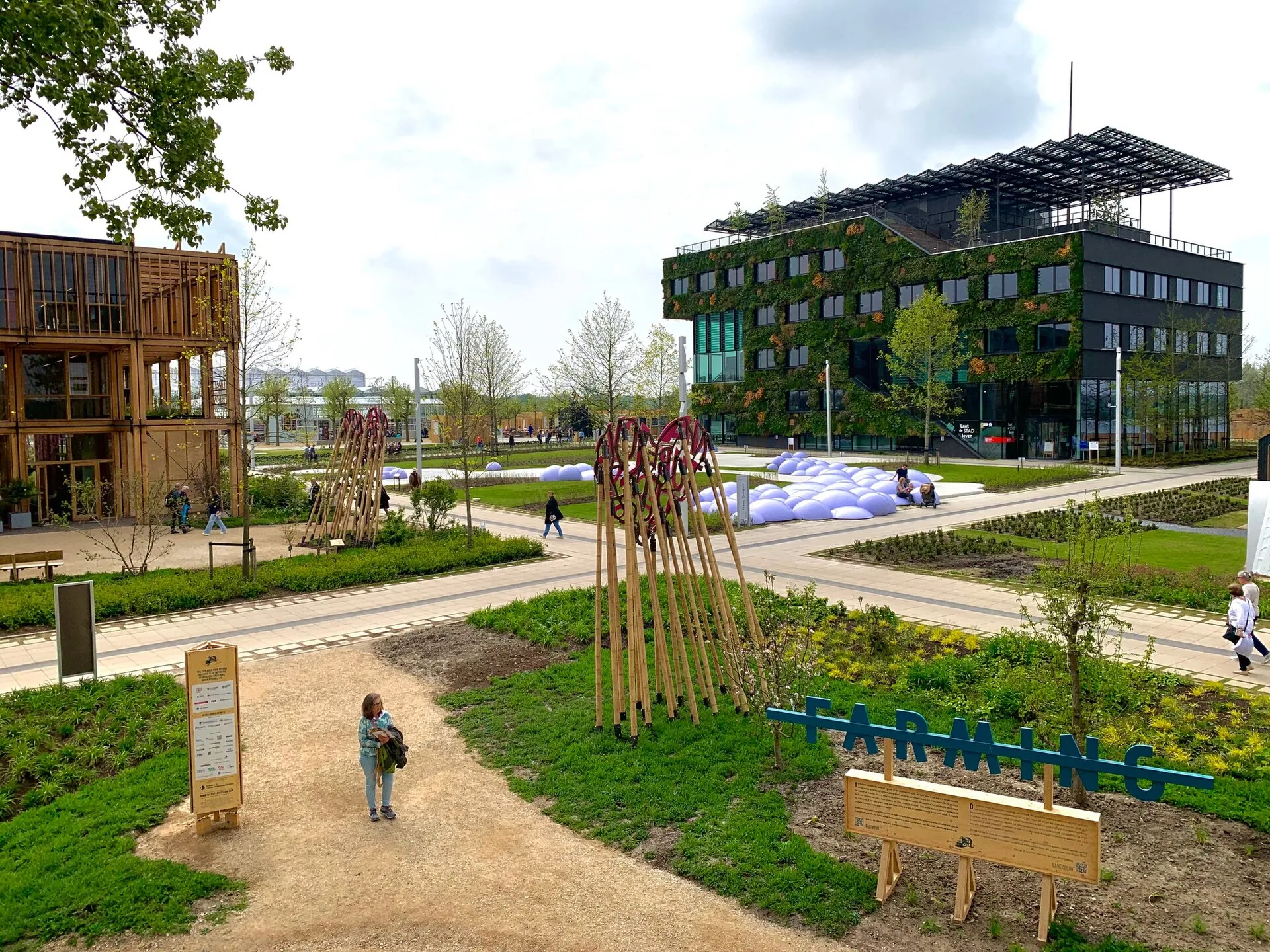 Buildings at Floriade Expo 2022 in Almere, Netherlands.