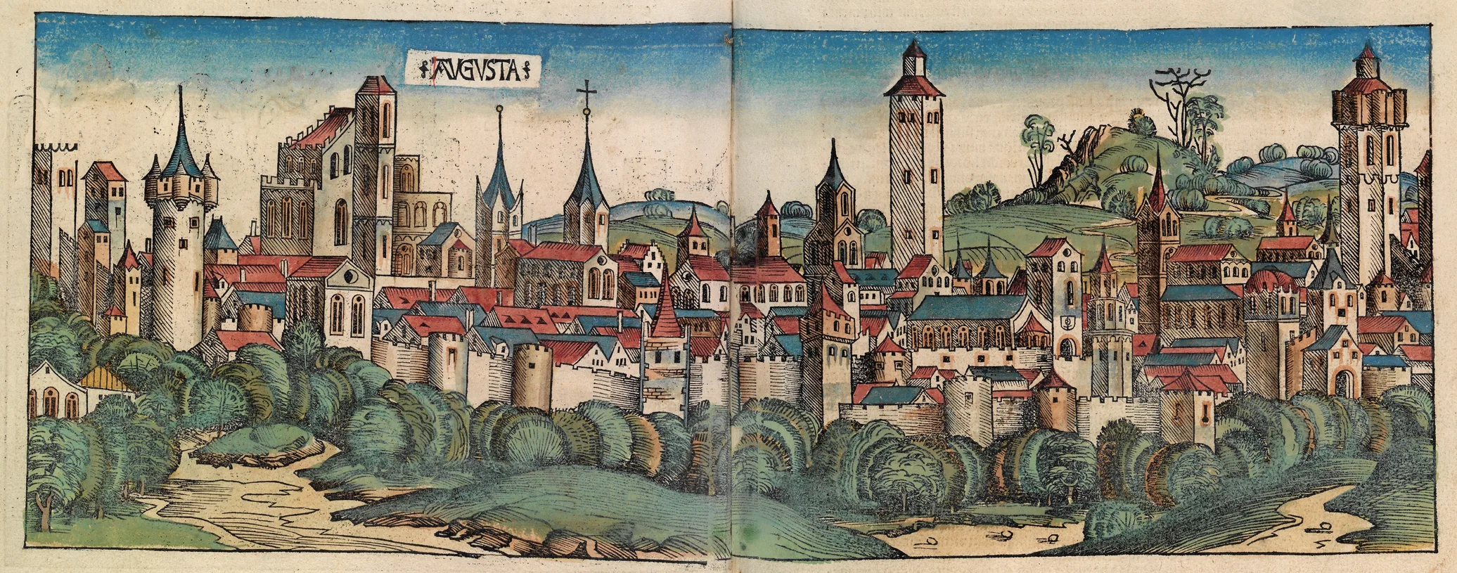 Panorama of Augsburg, 1493