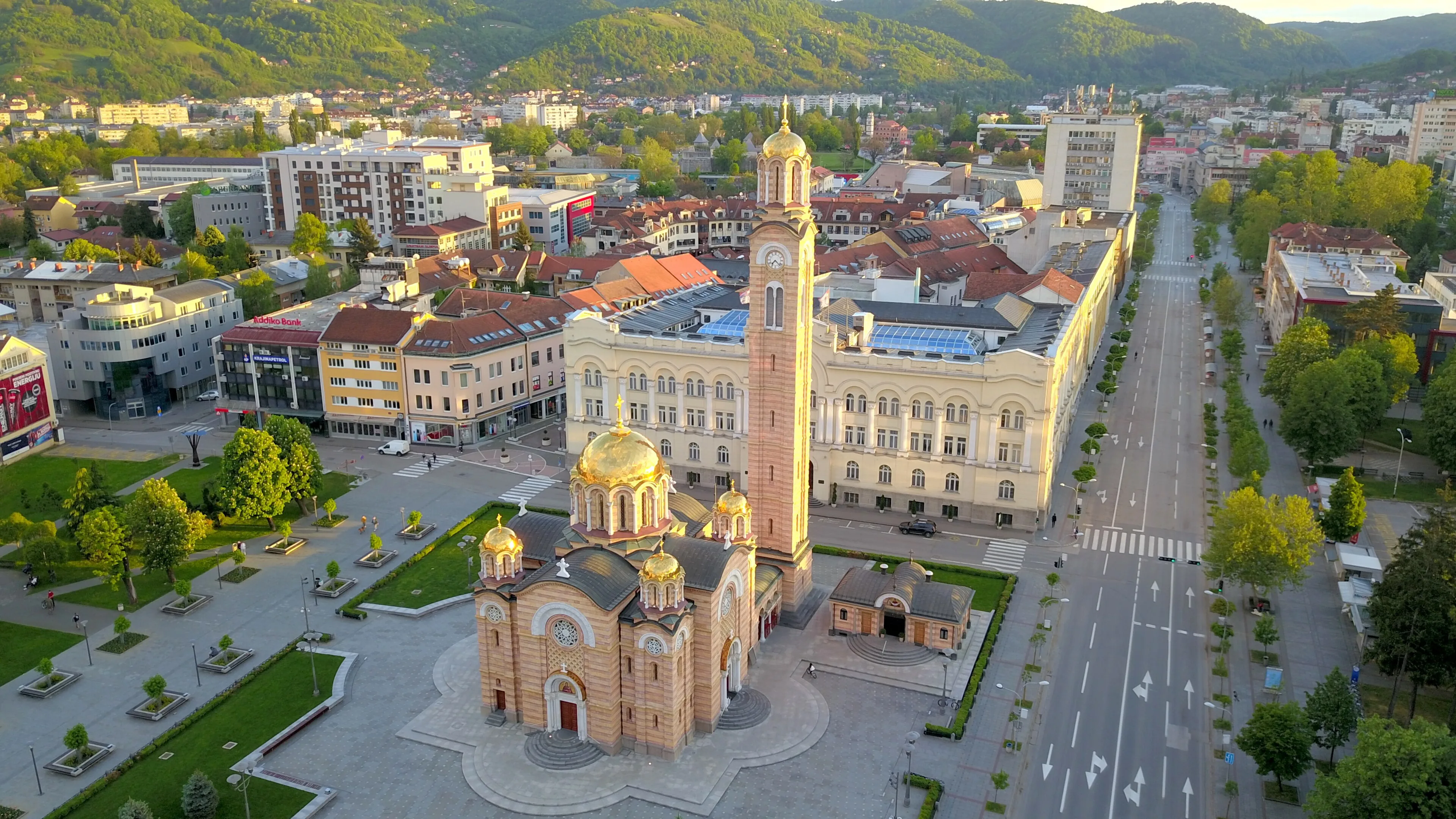 Banja Luka centre with Cathedral of Christ the Saviour